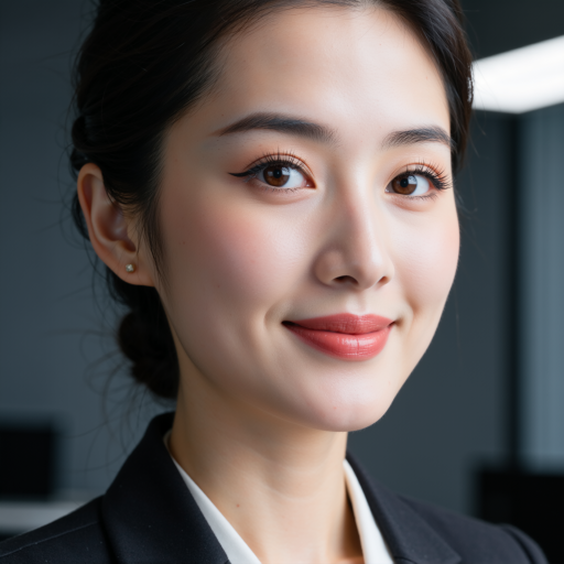 二十五岁左右女性职场人士头像，穿职业装，背景简洁专业